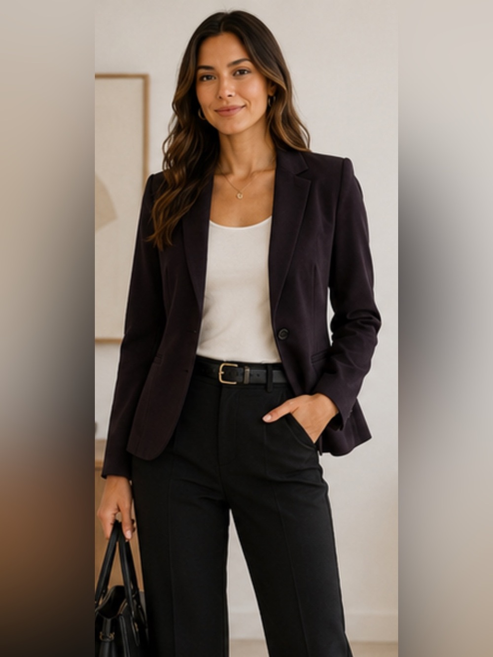 Worthington Black One-Button Career Blazer Jacket Size Medium - Picture 3 of 10